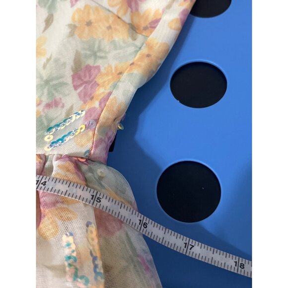 Jessakae Posy Petal Floral Ruffle Midi Dress Yellow Multicolor Size Small - Picture 13 of 15